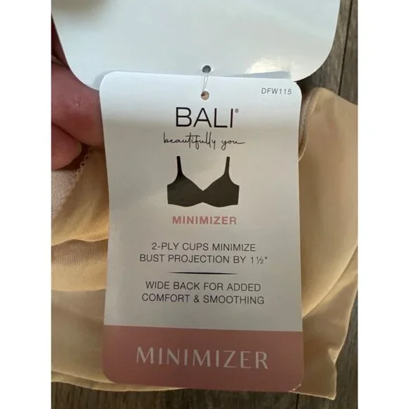 Bali Womens Minimizer Bra 42D Beautifully You Underwire Beige Collection DFW115 - Picture 4 of 9